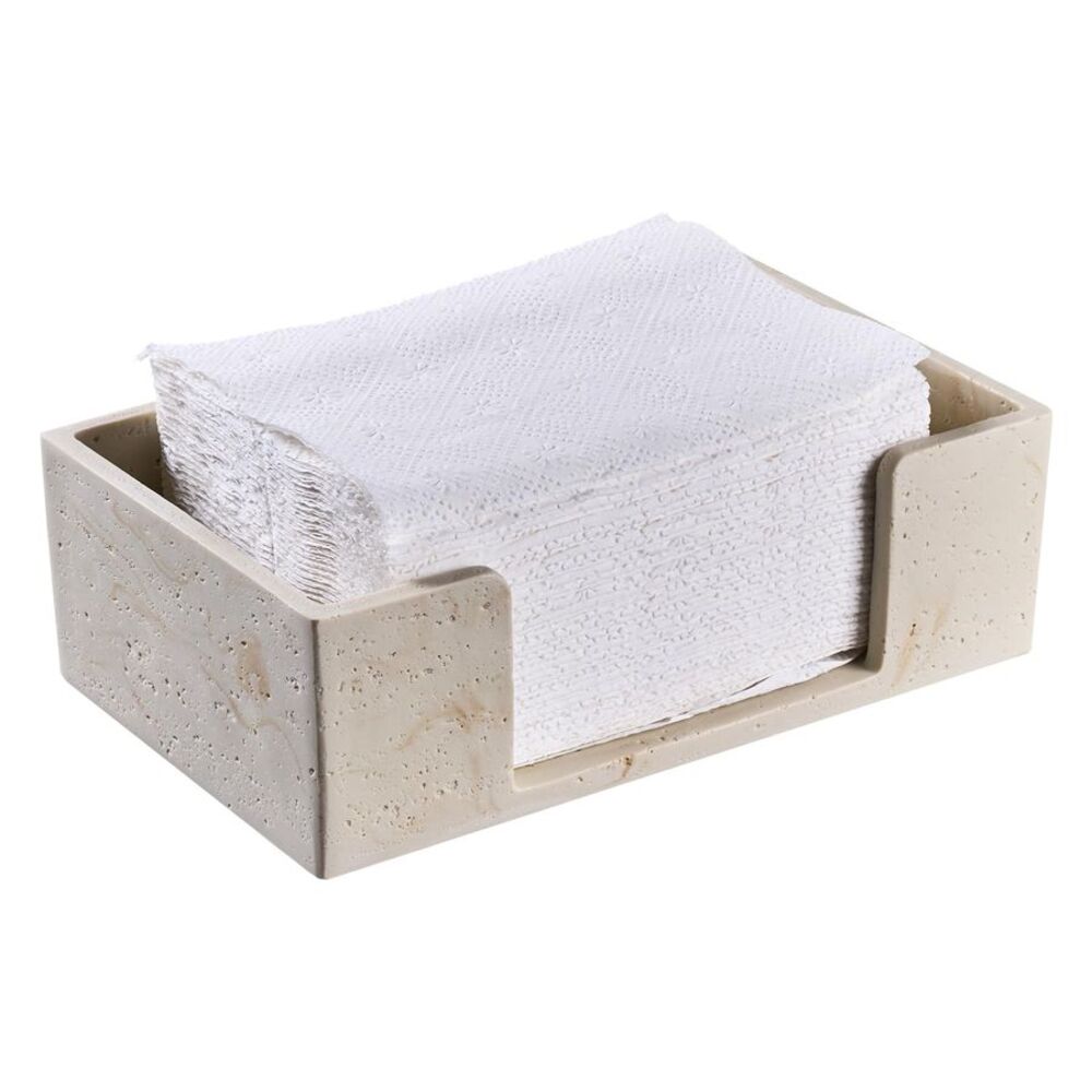 Travertine Look Paper Towel Holder Countertop Multifold Hand Towel Dispenser